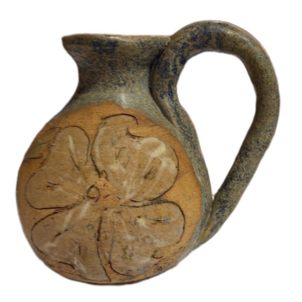 Vintage 1990 Small Pottery Stoneware Pitcher Marked